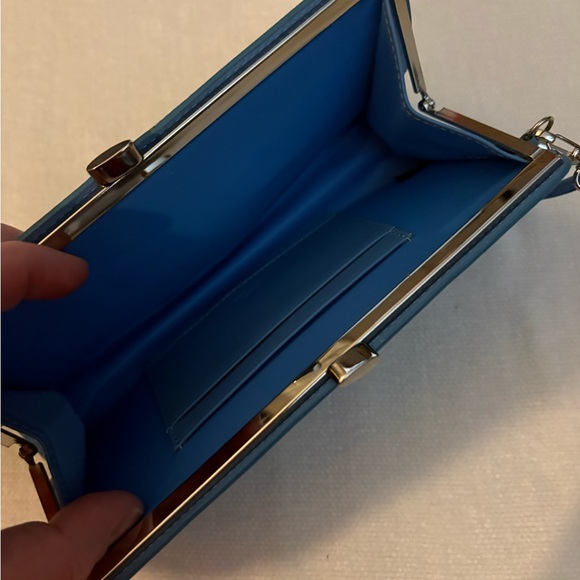 Light blue Lodi’s Clutch leather